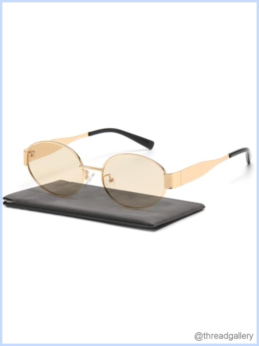 Polarized Oval Retro Sunglasses UV400 Metal Frame